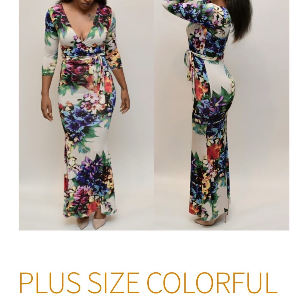 Long multi color maxi dress