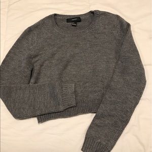 Grey crop sweater