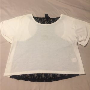 White cotton top with black back design