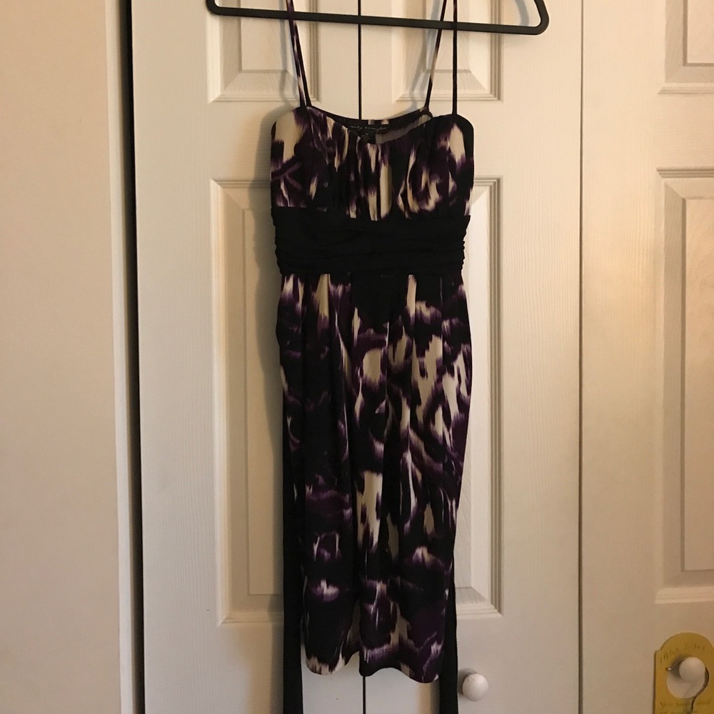 Purple print evening/party dress