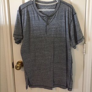 Men's blue button Tshirt shirt sleeves