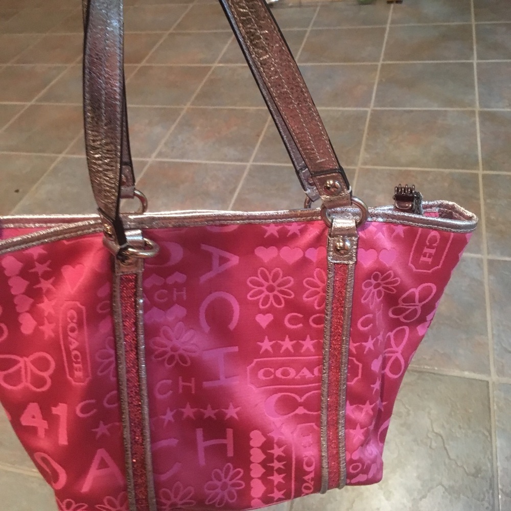Used hot pink coach purse