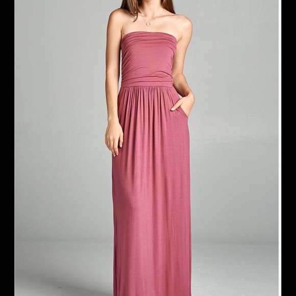 Colorful Stripes Tube Top Maxi Dress