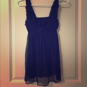Black babydoll chiffon top