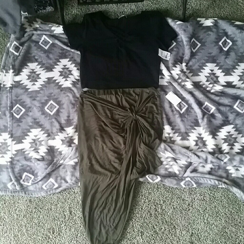Charlotte Russe skirt and crop top