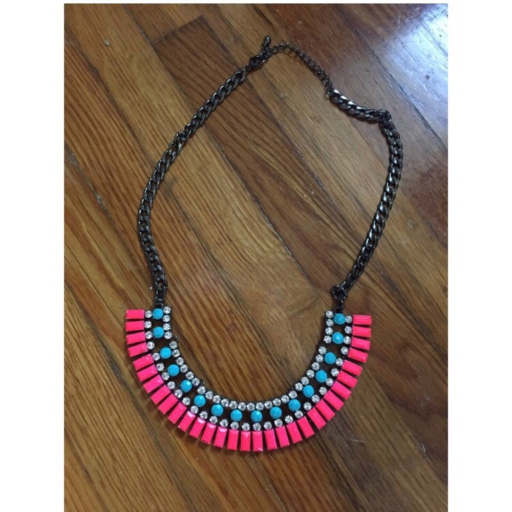 Neon gunmetal necklace