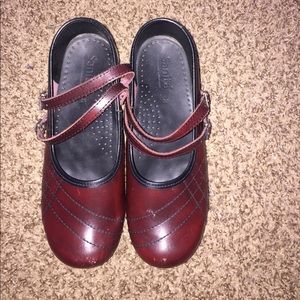 Burgundy clogs