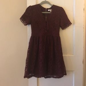 Francesca's Lacy Maroon Dress