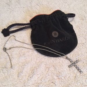 John Hardy Sterling Silver Disc Cross Necklace