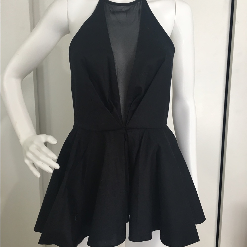 Kendall+Kylie black peplum top