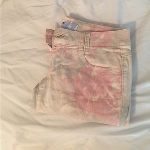 Floral print jeans