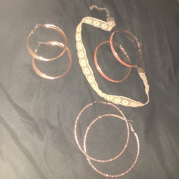 Pretty in pink choker and hoop set 🎀 - Picture 1 of 4
