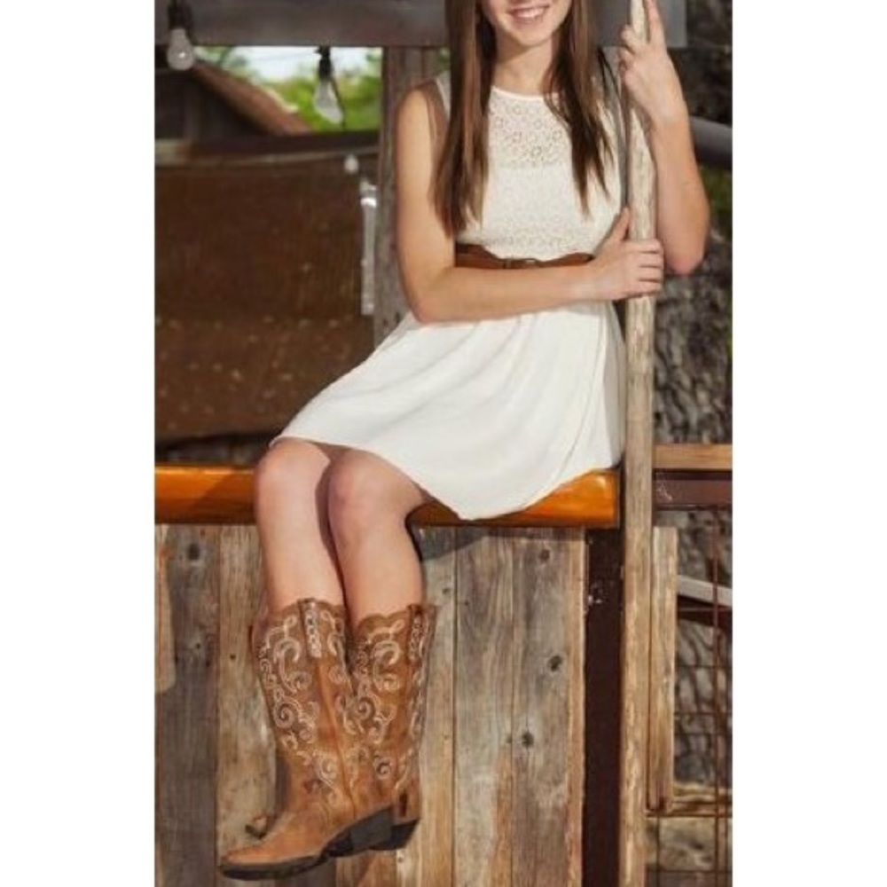 Cream Lace Mini Dress