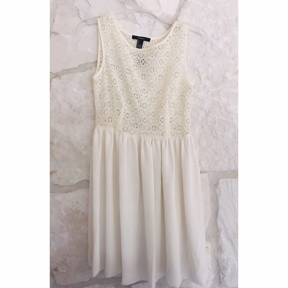 Cream Lace Mini Dress - Picture 3 of 3