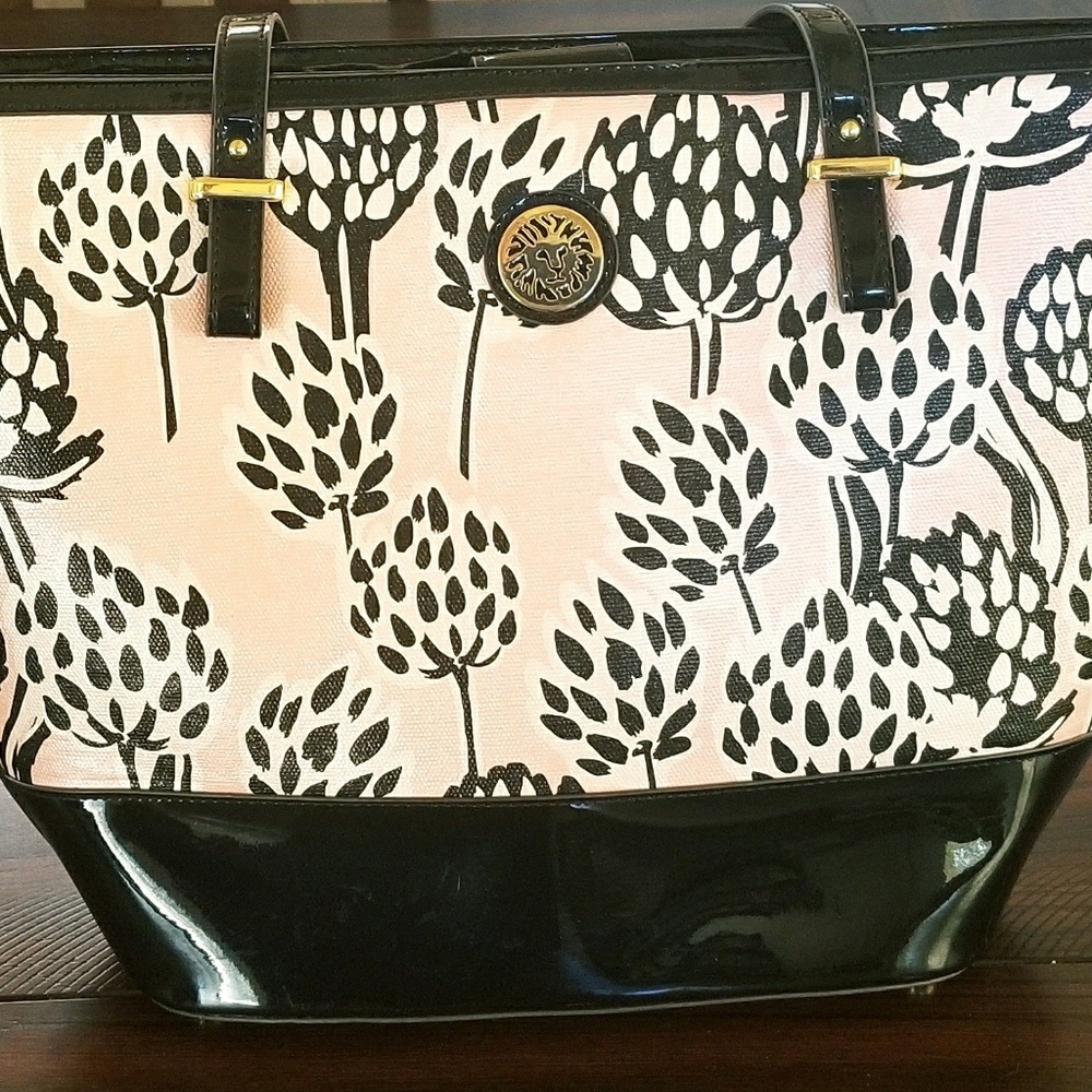 ANNE KLEIN SATCHEL BAG PINK/BLACK LIKE NEW