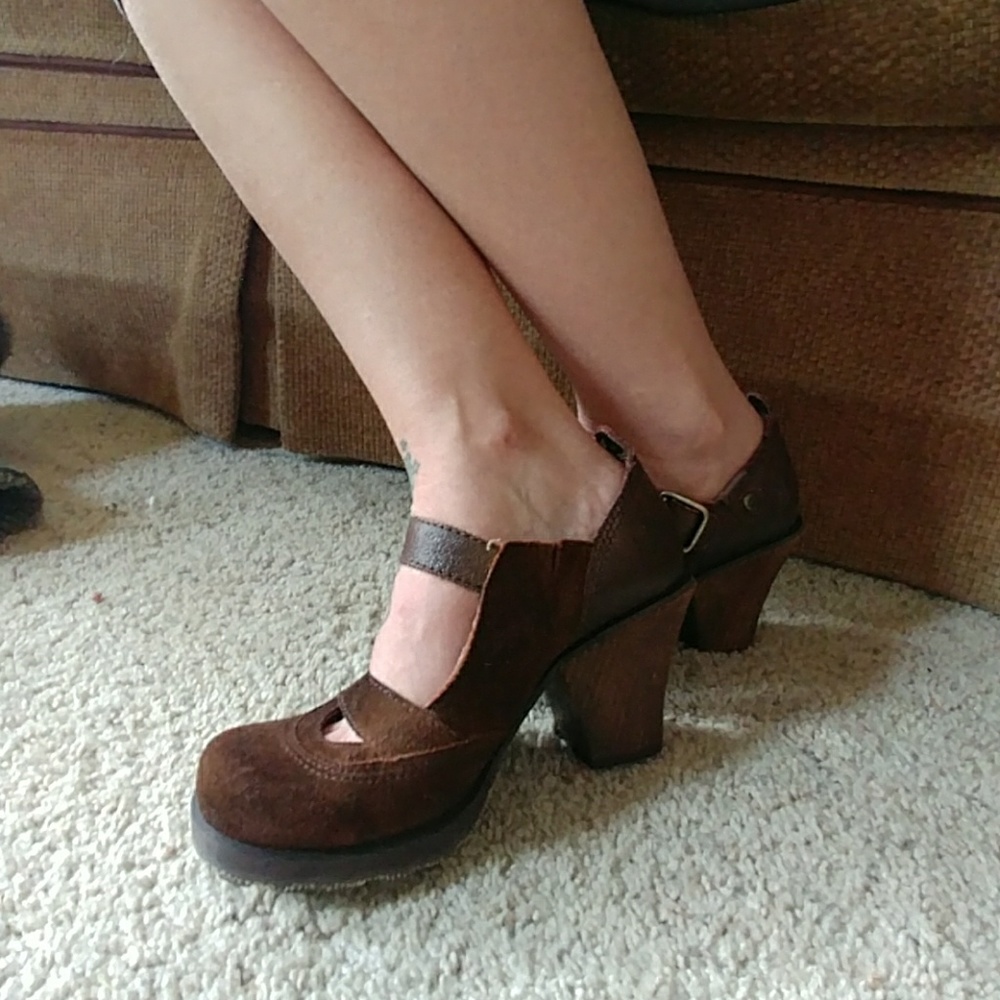 London Underground leather heels