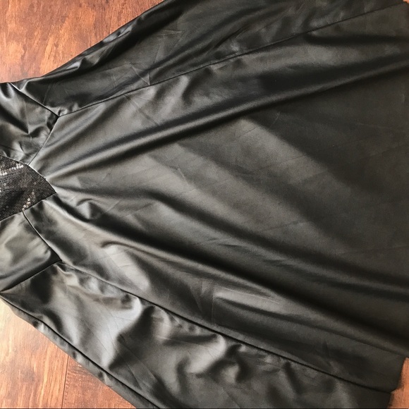 Black leather party dress - Picture 3 of 4