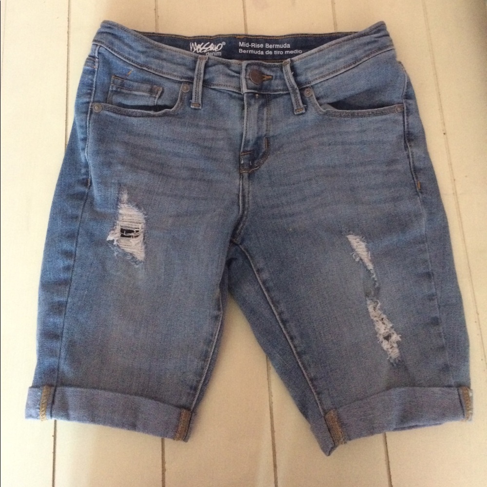 Blue knee length shorts