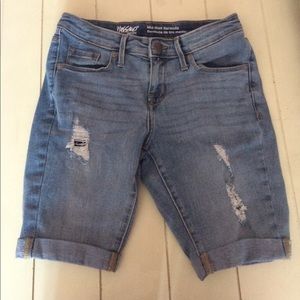 Blue knee length shorts