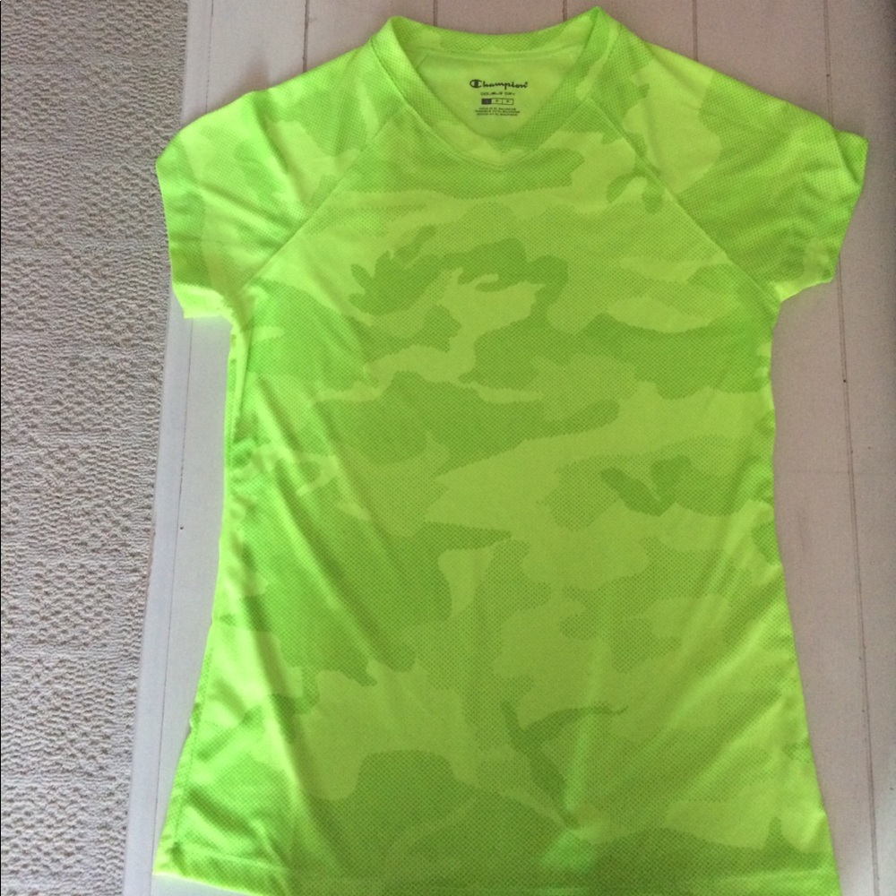 Neon green camo athletic t shirt