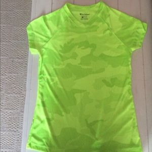 Neon green camo athletic t shirt