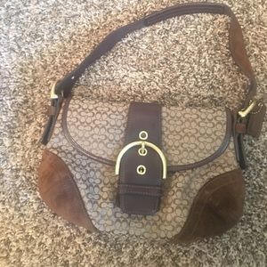 Small Coach Bag with buckle and suede accents