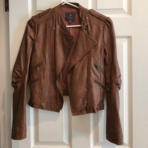 Faux leather bomber jacket