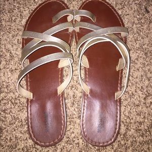 Gold strappy sandals