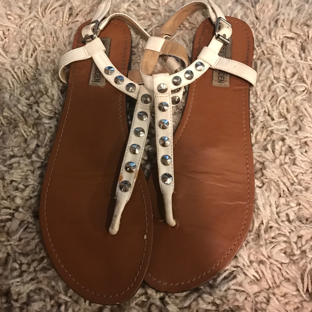 Steve Madden White Sandals 8.5