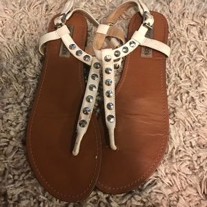 Steve Madden White Sandals 8.5