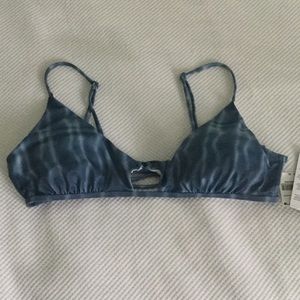 Blue bralette bikini top