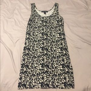 Black and white speckled cotton dress