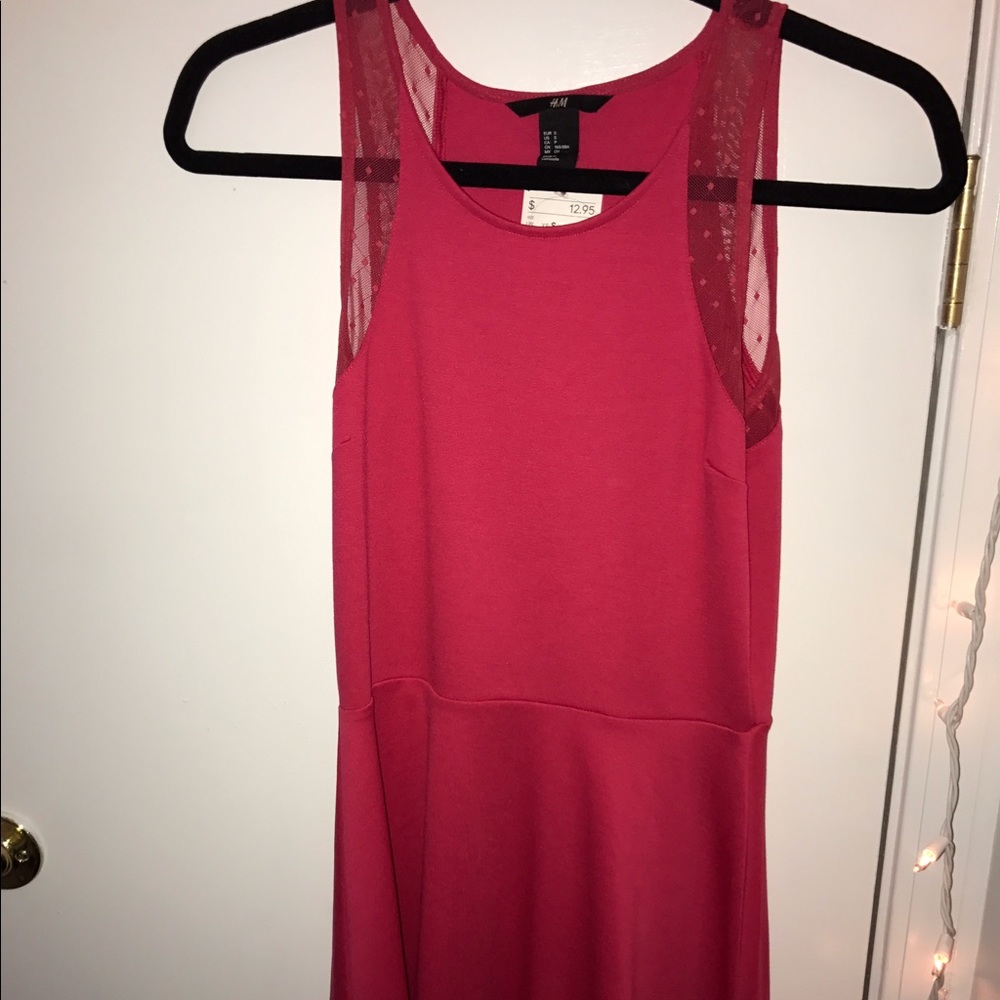 H&M Pink summer dress mesh sleeve