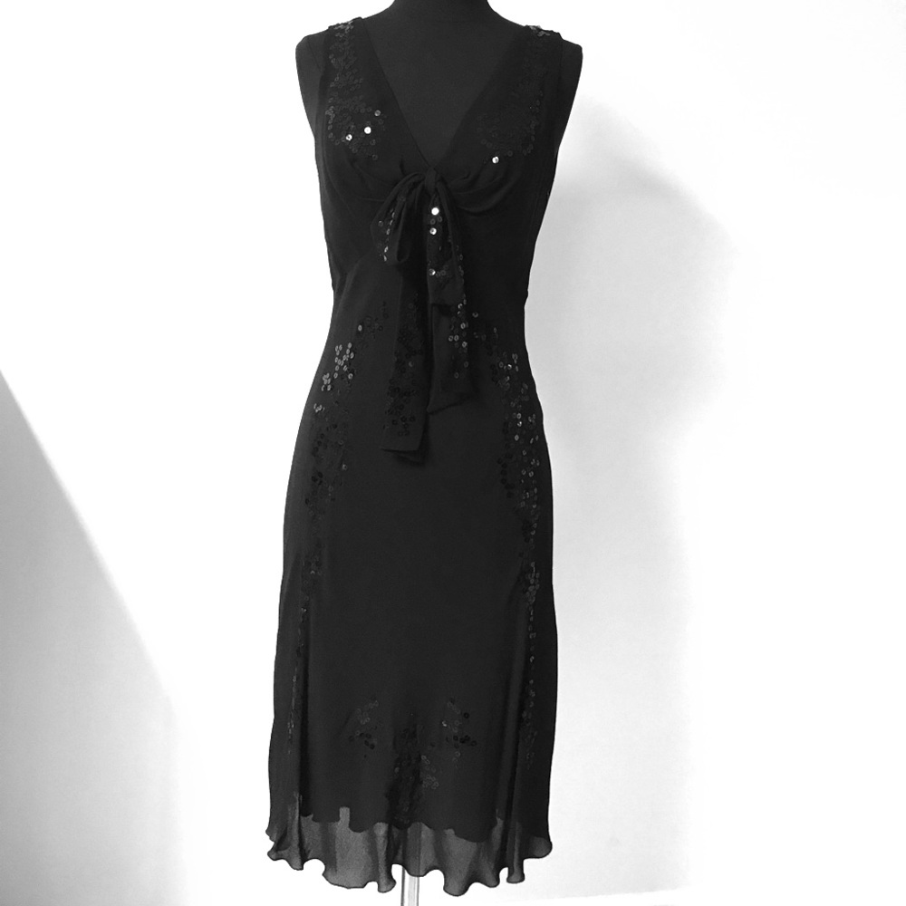Moschino Cheap And Chic Chiffon Sequin Trim Dress