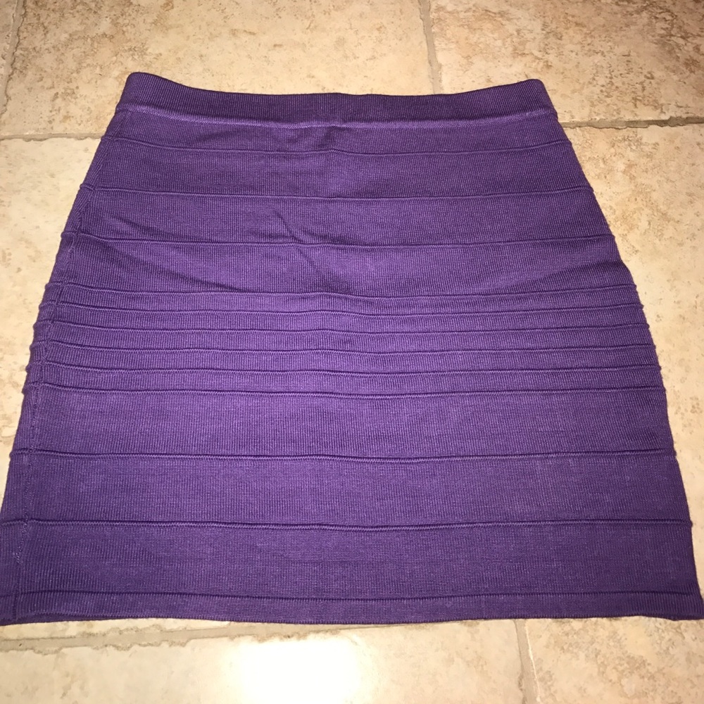 Purple bandage mini skirt