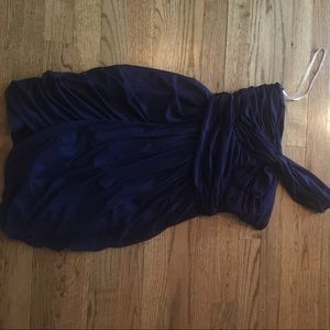 Navy blue one shoulder mini dress