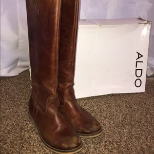 Brown riding boots
