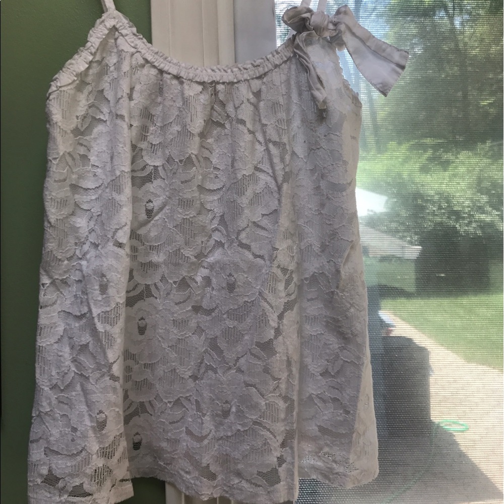 Lace white tank top