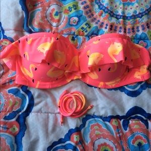 flamingo pink and peach aerie bikini top