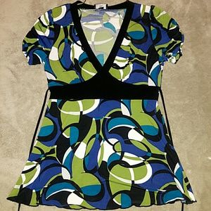 Green & Blue Juniors Blouse