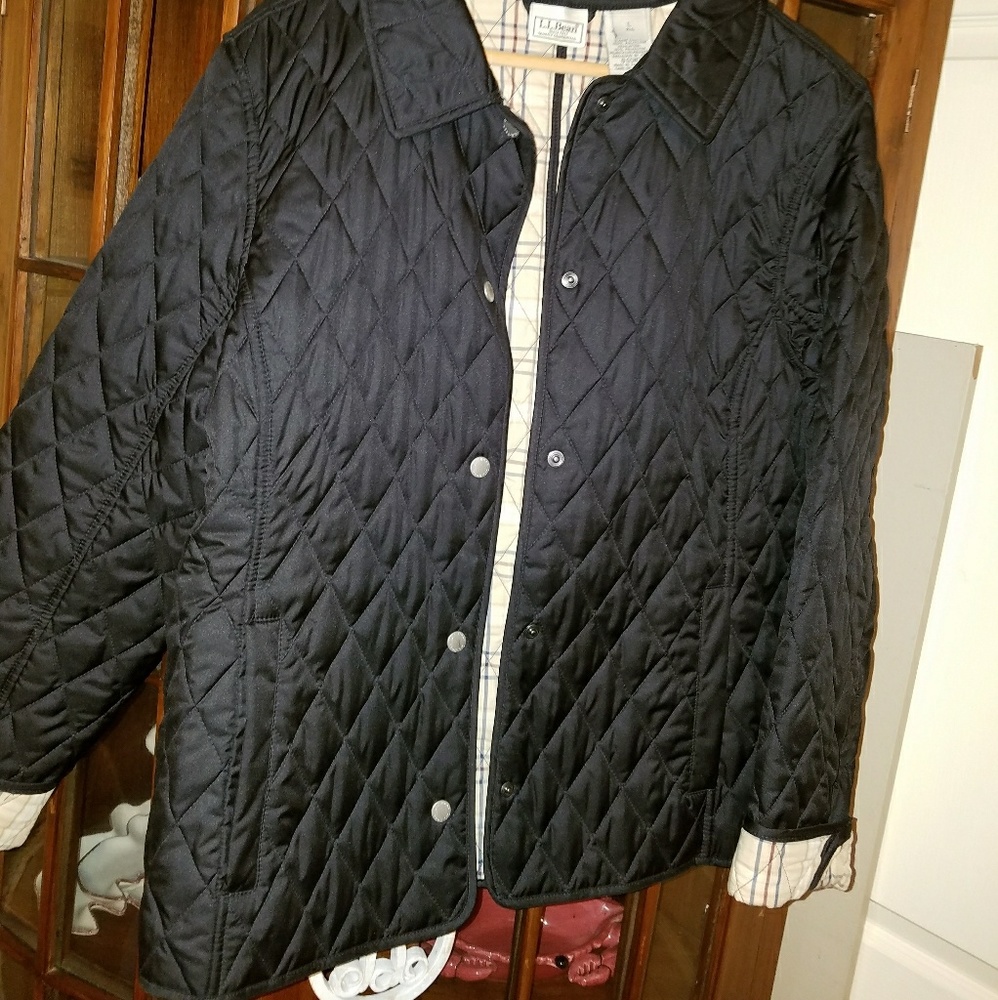 L.L. Bean, black, quilted jacket, large
