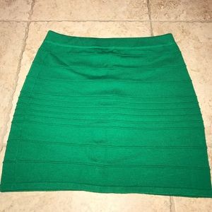 Green bandage mini skirt