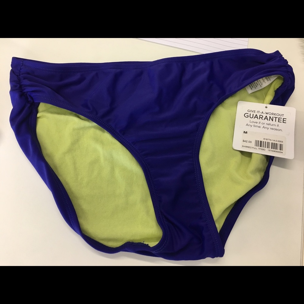 NWT M athleta shirred swim bottoms