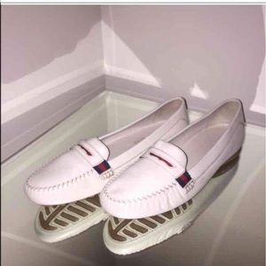 White Gucci loafers 100% authentic