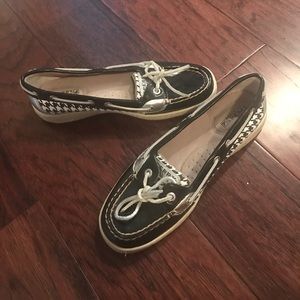Black and White Sperry Shoes