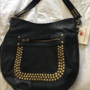 Big Buddha black studded hobo purse
