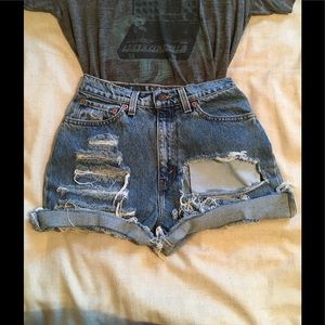 Cutoff Denim shorts/ 100% cotton