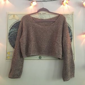 Bell sleeved cropped sweater