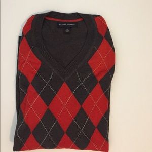 Men's silk cashmere v neck sweater