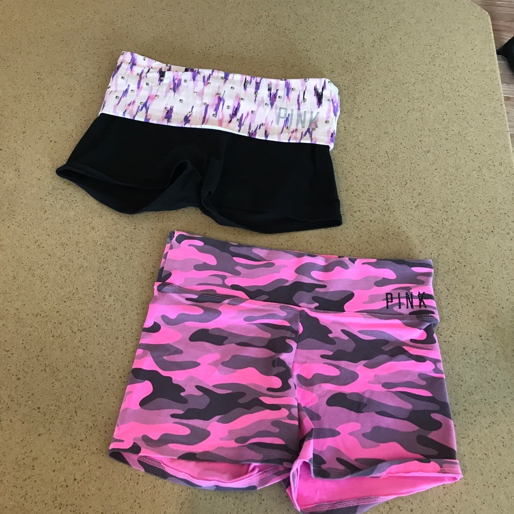 VS PINK yoga shorts, 2 pair